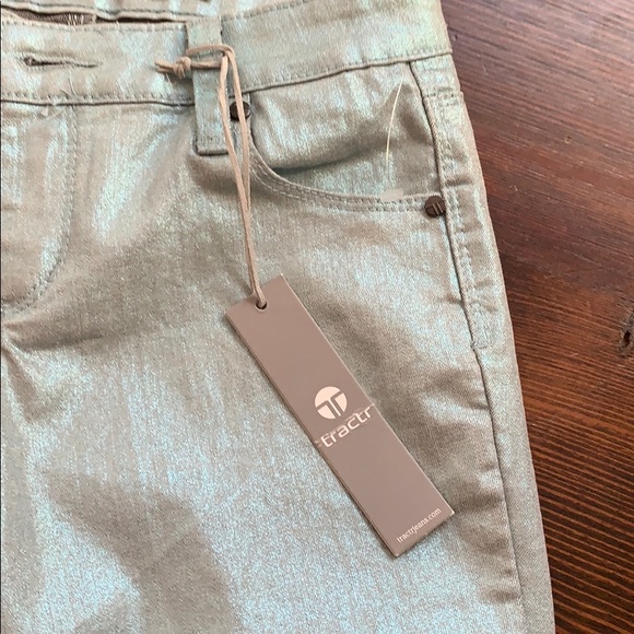 Blue/green shiny tractr jeans - Picture 4 of 5